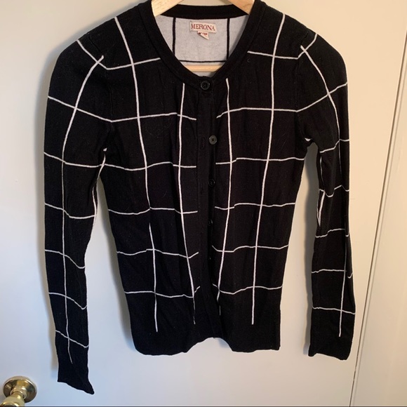 NWOT Merona Windowpane Cardigan - Picture 1 of 3